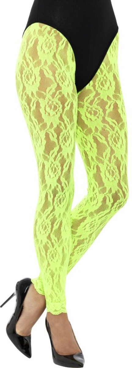 Kanten Legging Neon Groen | One size